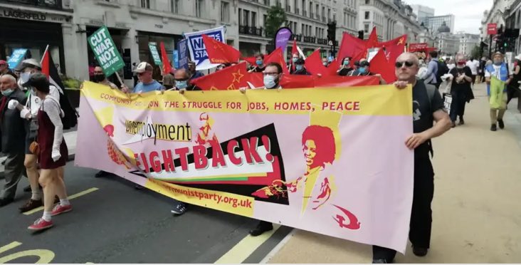 CPBritain's tweet photo. COMMUNIST PARTY RALLY CALL 🚩

membership is rocketing up, with numbers not seen since the early 1980s.🚀 

The world is changing direction. People are taking control. 
You can be part of this process. 
Help us build it✊🚩

Join us:👇
https://t.co/mivOuNniyJ https://t.co/eGtIgBMDHC