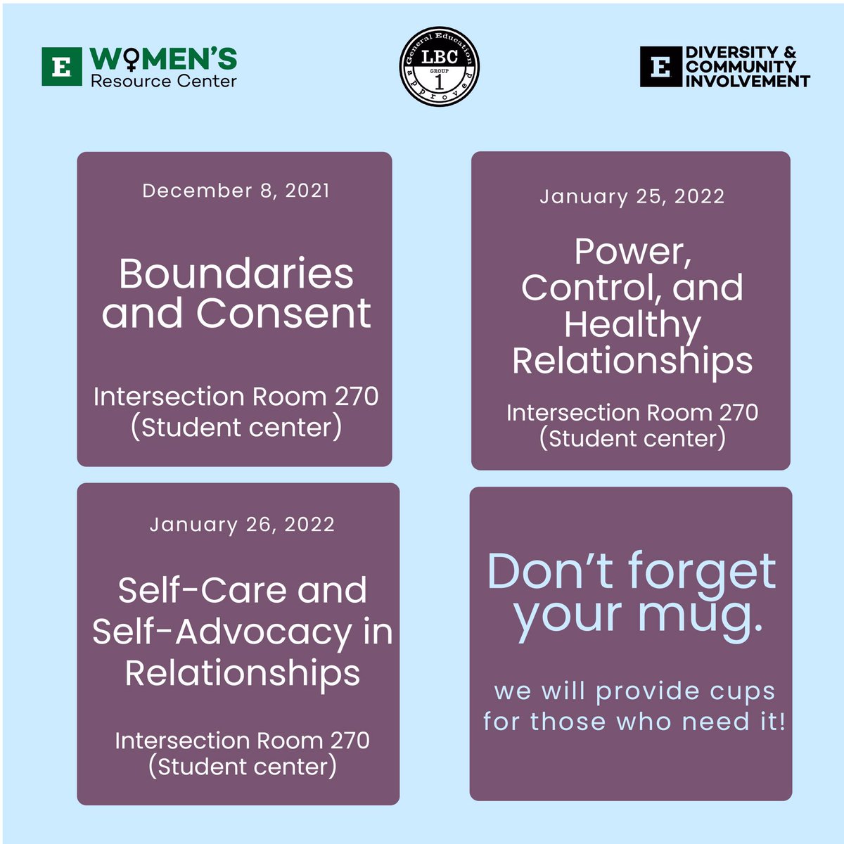 WRC_EMU's tweet image. Tomorrow!! 

In the Intersection at EMU Student Center, we’re going to be talking about “what is consent?” A weekly series! Tea will be provided! Hope to see you there!