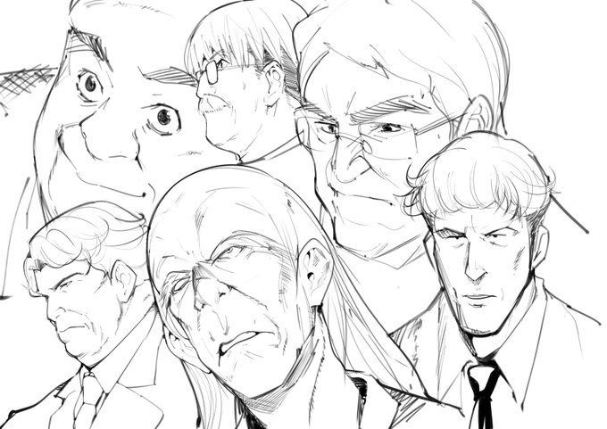 つい最近おじさんを描く機会をいただいたんですが、これが新鮮で楽しかったので冷めないうちに色々おじさんを描いてみた。 