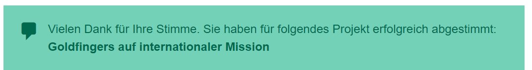 Viel Erfolg <a href="/ultitweet/">Goldfingers Ultimate</a> auf eurem Weg zur WMUCC 2022! 
Wer supporten mag (dauert 15 Sekunden), hier lang:
gemeinsam-fuer-potsdam.de/wettbewerb/bes…