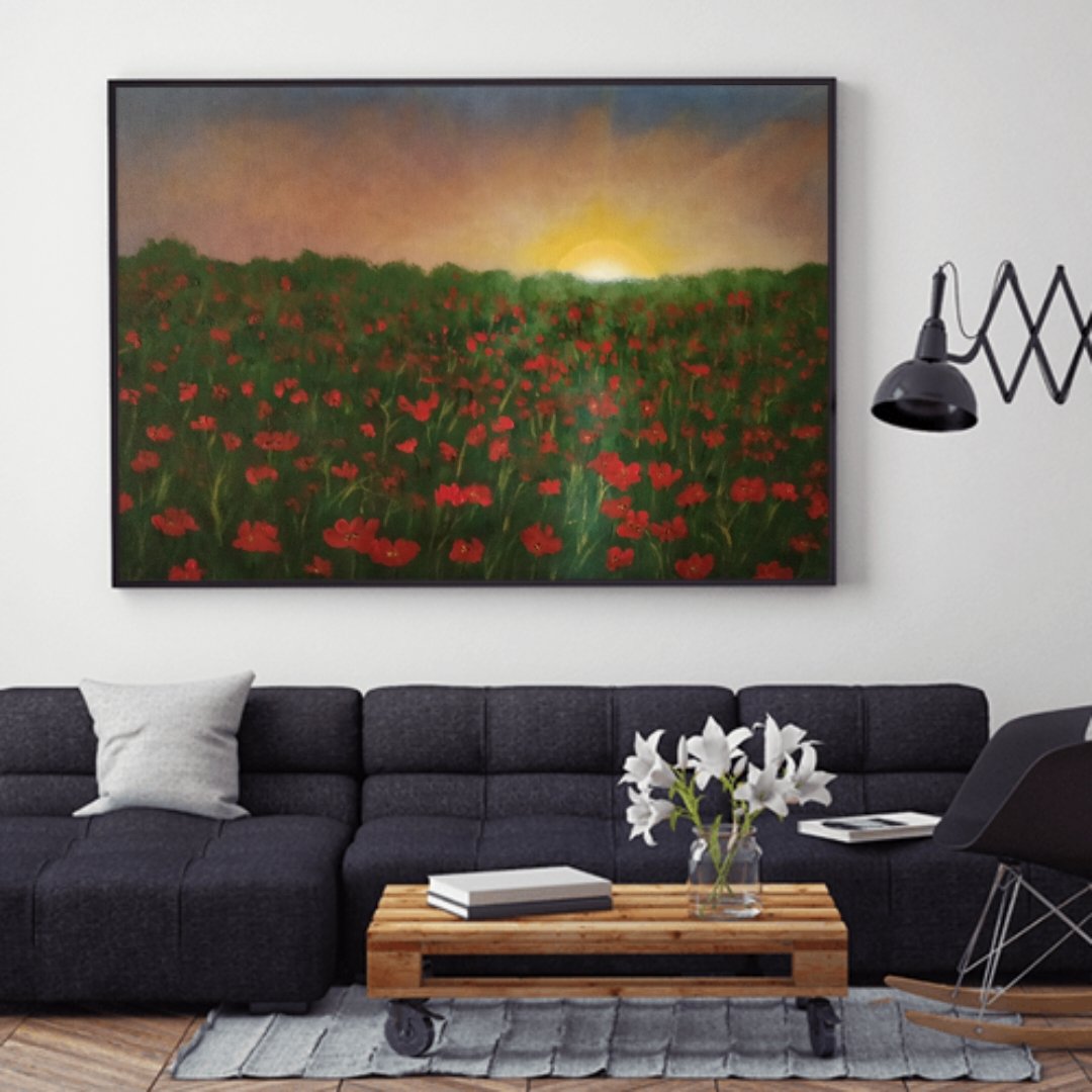 GitikaArt's tweet photo. Sunrise at a Poppy Field.  Do you also like to see sunrise and sunsets as much as I do? ❤️

16 X 28" Acrylic on canvas

#painting #acryliconcanvas #acrylicpainting #acrylic #flowerpainting #art #landscapepainting #landscape #nature #naturepainting #scenery #gitikaart #gitikasingh https://t.co/p5aXoxxc5w
