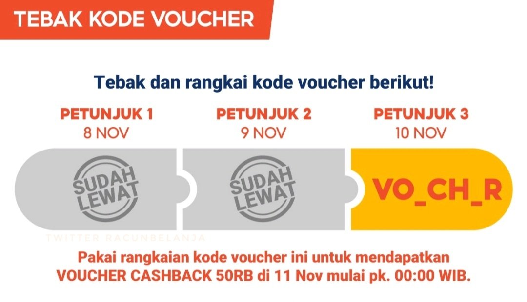 Voucher Shopee Rp50.000 tanpa minimal pembelian 🌟
Bisa digunakan 11 November 2021
Untuk 1.000 pengguna pertama

Selengkapnya cek disini:
shp.ee/g6npzkp