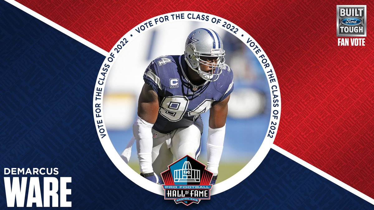 We are down to our 26 Modern-Era Semifinalists. Keep <a href="/DeMarcusWare/">D-Ware</a> in the running for the Class of 2022!

Submit your picks in the HOF Ford Fan Vote: bit.ly/HOFFanVote22

#PFHOF22 | #DallasCowboys | #BroncosCountry