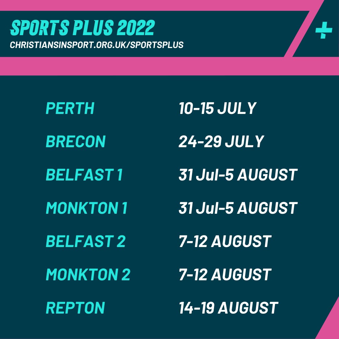 sportsplusCIS's tweet photo. Good news! We've confirmed dates for Sports Plus Camps across the UK in 2022!
We'd love to see you there next summer so be sure to get these dates in your diary!
Head to https://t.co/pauNs06RUG for more information
#sportsplus #summercamps #prayplaysay https://t.co/IY0iTzlwqN