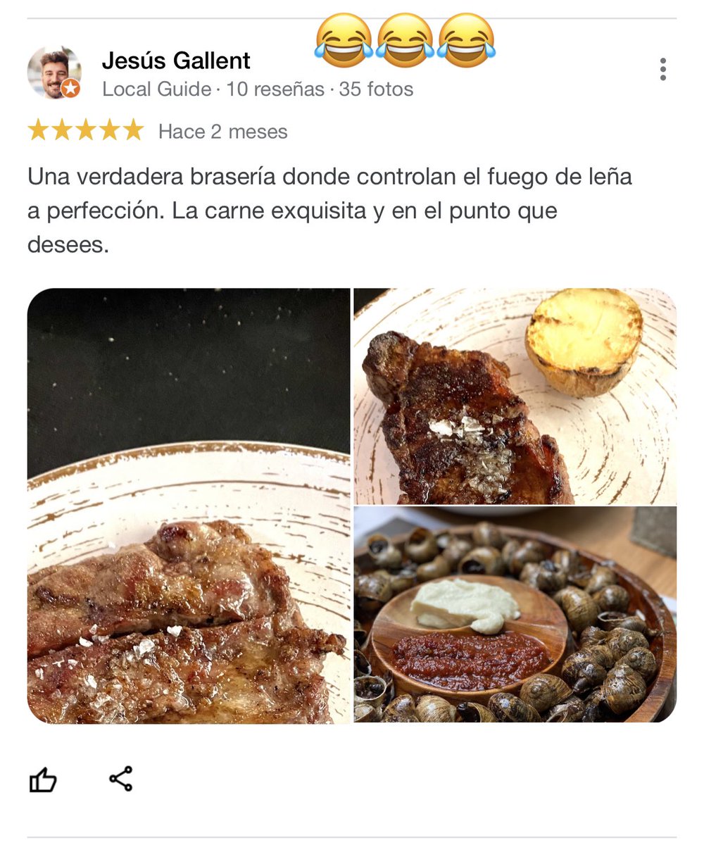 _AlbertVinas's tweet photo. Estar buscando información de un restaurante en Girona (L’Argadà) y encontrarte una reseña de @JesusGallent no tiene precio 😂😂 https://t.co/9bTkmk7D2l