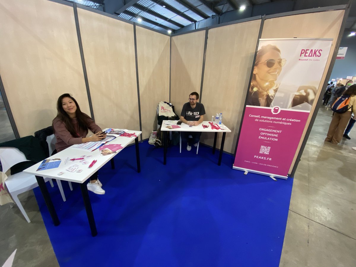 Sur notre stand au Forum des Mines d’Ales après notre conférence sur la web perf ⁦@imt_bs⁩ 👍👍👍