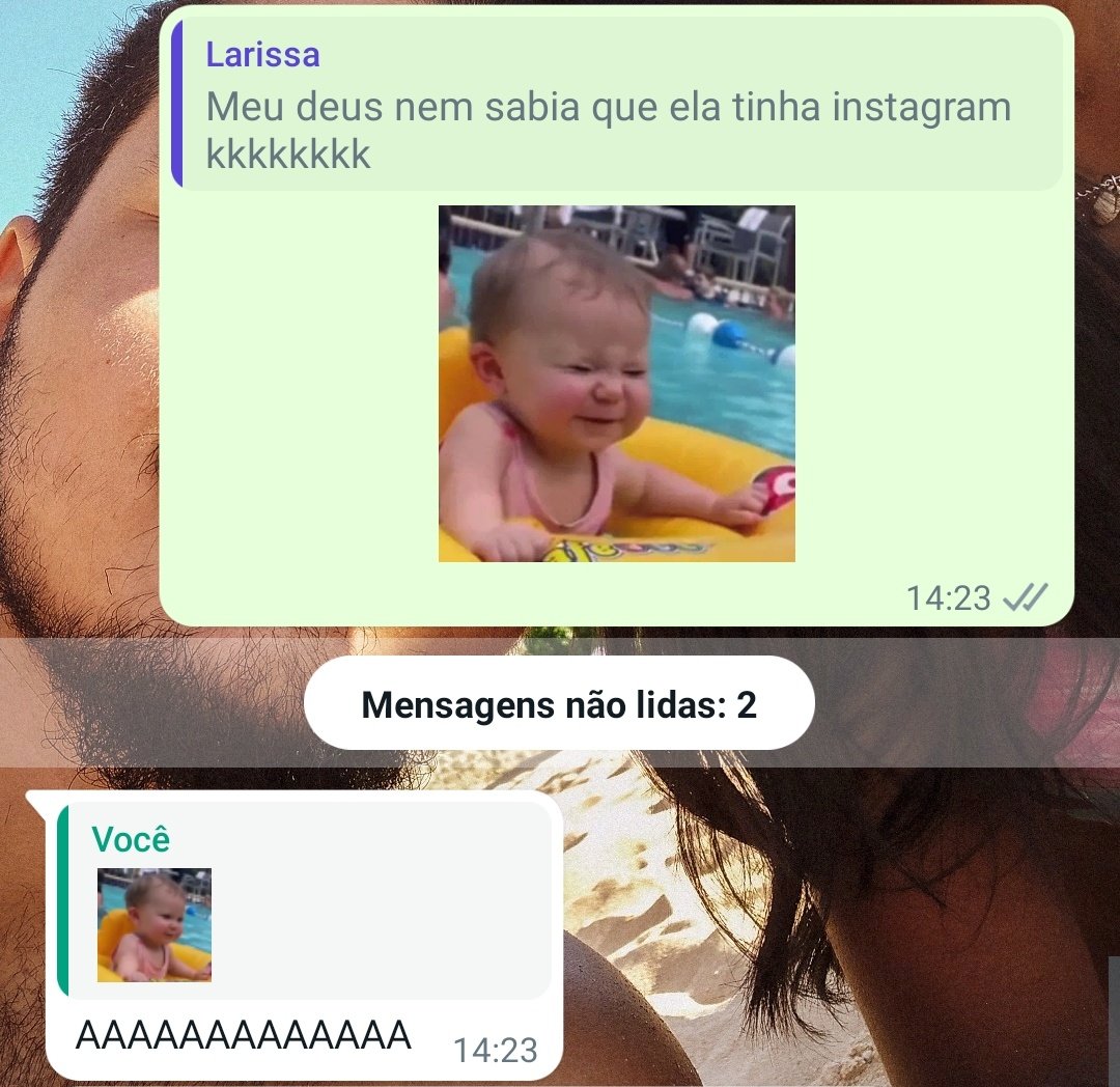 falcao_luca's tweet photo. Eu tenho agora a figurinha da baby mais amada da Internet♥️ 

Me surgiu então a indagação: Como é que conversar sem figurinhas? Kkkk https://t.co/76XwoPl6Po