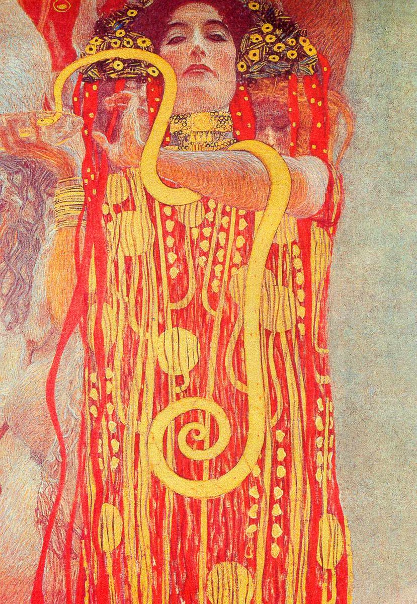 artistgklimt's tweet photo. University of Vienna Ceiling Paintings (Medicine), detail showing Hygieia, 1907 https://t.co/GVV72UuSKm #artnouveau #gustavklimt https://t.co/wo1LvCB1e9