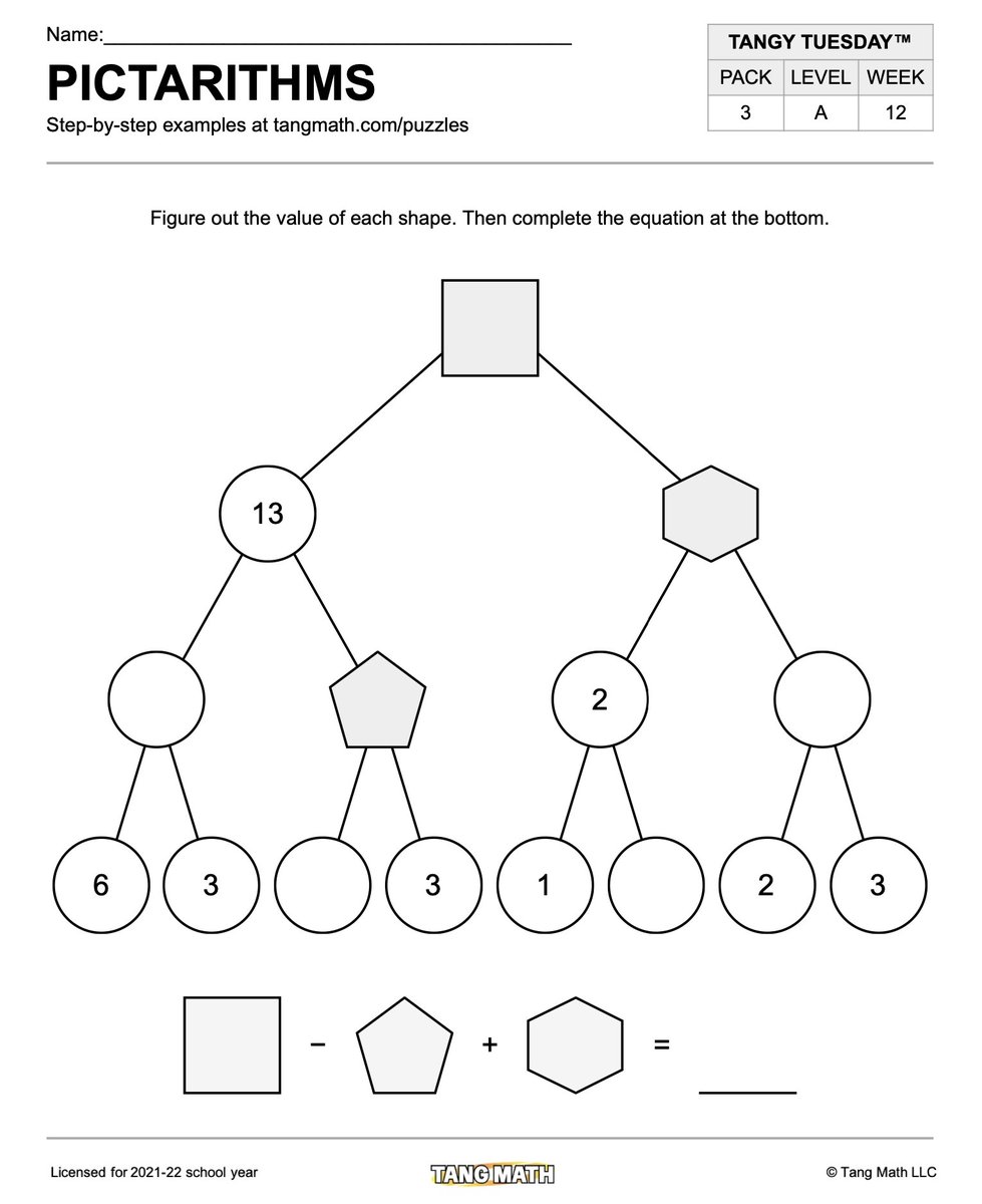 gregtangmath's tweet photo. Happy Tangy Tuesday! Met with Gr 1 teachers all morning. We talked about how important puzzle-y problems like this are a key part of a great curriculum. What's the #1 concept I'm trying to reinforce? What's #2? #3? #4? So much important math embedded in one page of puzzle-y FUN! https://t.co/OnZjmRBo1y