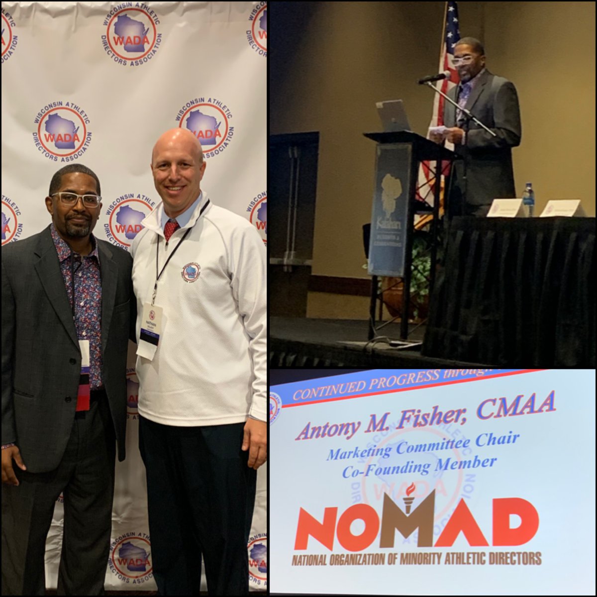 WadaWisconsin's tweet photo. Thank you to Antony Fisher, District Director of Athletics for the Minneapolis Public Schools and co-founder of NOMAD, for sharing his passion and vision with our membership #BeResilient #BeAHero #ContinuedProgress https://t.co/5ae8VkGlSV