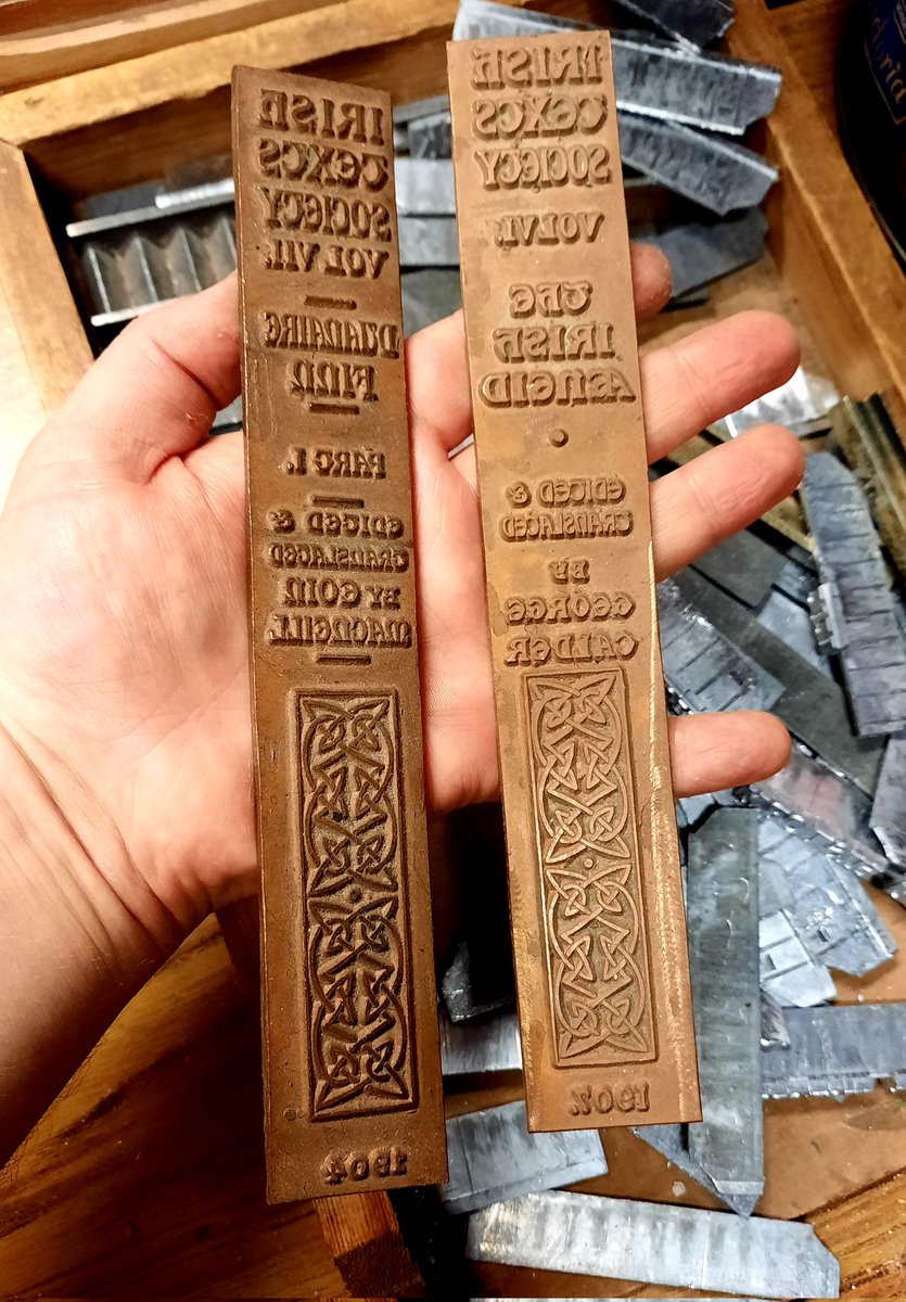 Something magical about the older brass foiling blocks..another little discovery that becomes a distraction when looking for something else in the bindery!#bookbinding