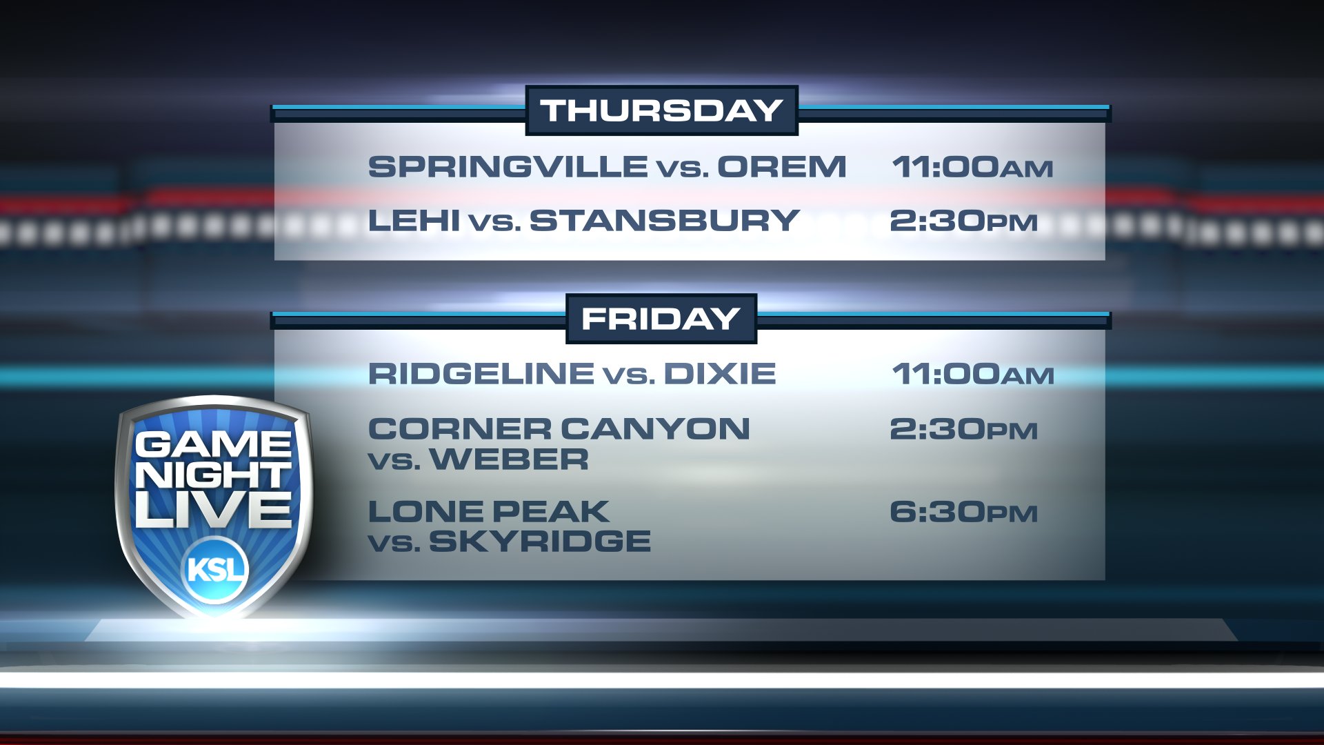 KSL Sports on Twitter: "THREAD: A MASSIVE week for high school football in  the state of Utah. Which game are you most excited for? #GNL #GameNightLive  #KSLGameNight @JJSportsBeat @SSylvester55 @dustylitster  https://t.co/vG2tdQItMs" /
