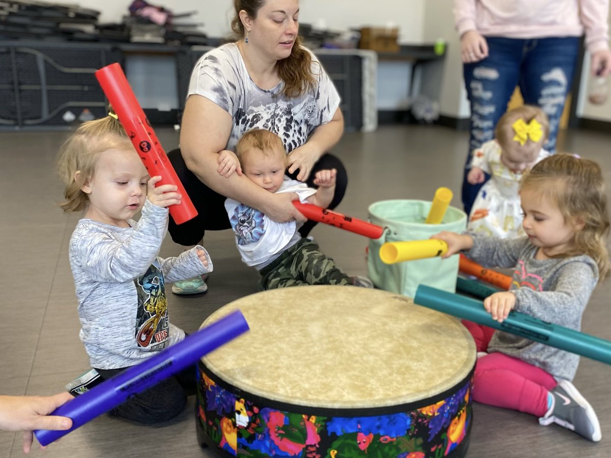 emily_knipe's tweet photo. Music & Movement Group Connection this morning! Dancing, making our own instruments, and learning about rhythms. #parentsasteachers #groupconnection #fecchornets https://t.co/yf7BBM0AqZ