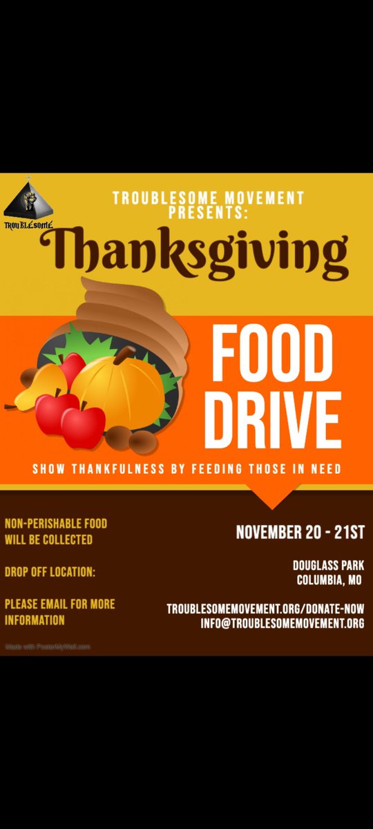 Troublesome503's tweet photo. It’s that time of the year again! This year we will be taking donations to provide Thanksgiving Dinner boxes for families in need. Donations can be dropped off at Douglass Park Saturday and Sunday November 20-21. You can also make a tax-free donation at https://t.co/KEKIMaYcQy https://t.co/s1uBzYEcmg