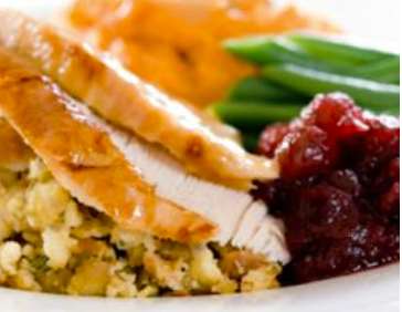 Sliced roast turkey with mashed potatoes, turkey gravy, corn bread stuffing and cranberry relish, cornbread and dinner rolls.....Mmmmm! 
Celebrate with the office staff. They deserve it. 
corporatecaterers.com
305-223-1230