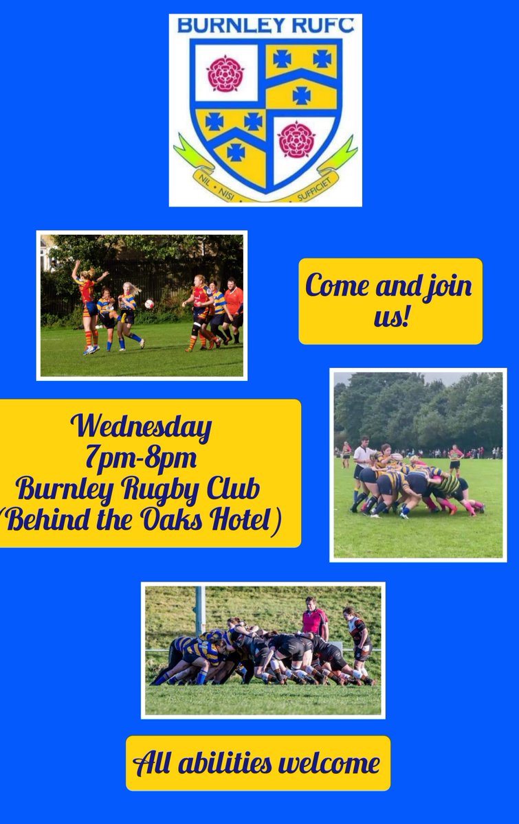 BRUFCLadies's tweet photo. On the look out to try something new? Used to play and thinking about returning? Still want to shift the covid stone?? Get yourselves down to Burnley Rugby Club this Wednesday and give rugby a go. 💪🏻
#thisgirlcan #newsport #ladiesrugby https://t.co/V61C5T6XzT