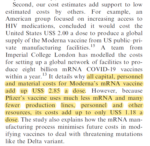 schlegel_adrian's tweet photo. New study @EditorJRSM supports estimates of immense profit ranges for mRNA COVID vaccines: 

Moderna 2.85$ -> 25.50$ 
Pfizer 1.18$ -> 25.15$ 

Against global vaccine inequalities, the authors have good reasons to call this a ‘crime against humanity’.

https://t.co/9OMFpf41ZV https://t.co/TZ6TTwy3Nx