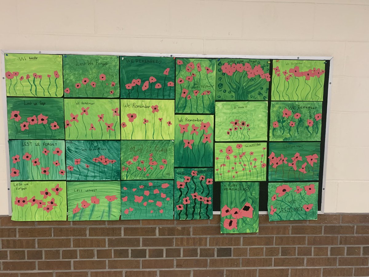 SMM_Snyder's tweet photo. Gr. 6s @scg_ycdsb remember with mixed media art. @ycdsb ⁦@RocchinaAntunes⁩ ⁦@iafrate_j⁩ ⁦@drmazzotta333⁩ ⁦@DeptVetAffairs⁩ #weremember #remberanceday2021 #apoppyistoremember https://t.co/4hAEh3QM2b
