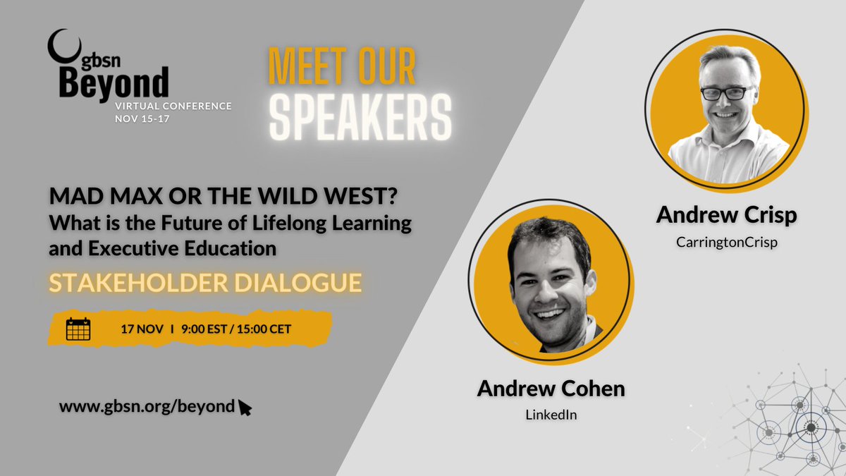 gbsnonline's tweet photo. This #GBSNBeyond session offers insights from The Future of Lifelong & #ExecEdu joint research by @CarringtonCrisp & @LinkedIn & will focus on helping #bschools to navigate the opportunities & challenges in the marketplace of adult learners. https://t.co/nMKHFyuEPN https://t.co/l7vmbgk76A