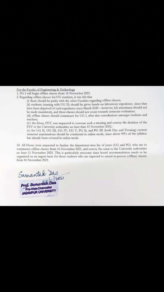 SenpaiAditto's tweet photo. @cs3rdyear @csatyajit @SukalyanGoswami @GangulyRajiv @KolkataUem @UemKolkata Even Jadavpur university declared that 90% syllabus was completed online so exam will be held online for this semester. So why not our university? @csatyajit https://t.co/JaNV1LmtvU