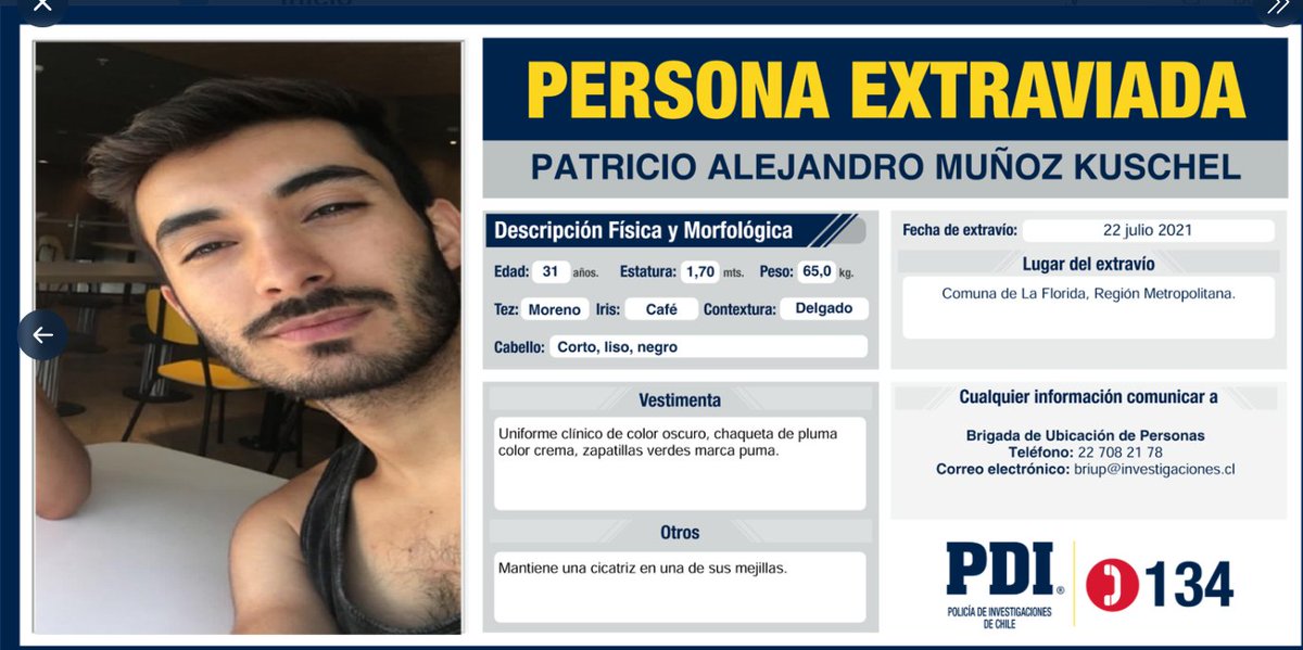 MoniAlkus's tweet photo. La búsqueda de mi primo continúa. Favor, seguir compartiendo afiches para difundir su rostro. Quizás así alguien logra reconocerlo. Muchas gracias.
Cualquier información que pueda aportar a la búsqueda es importante.
#encontremosapatito https://t.co/noVtcfqT4P