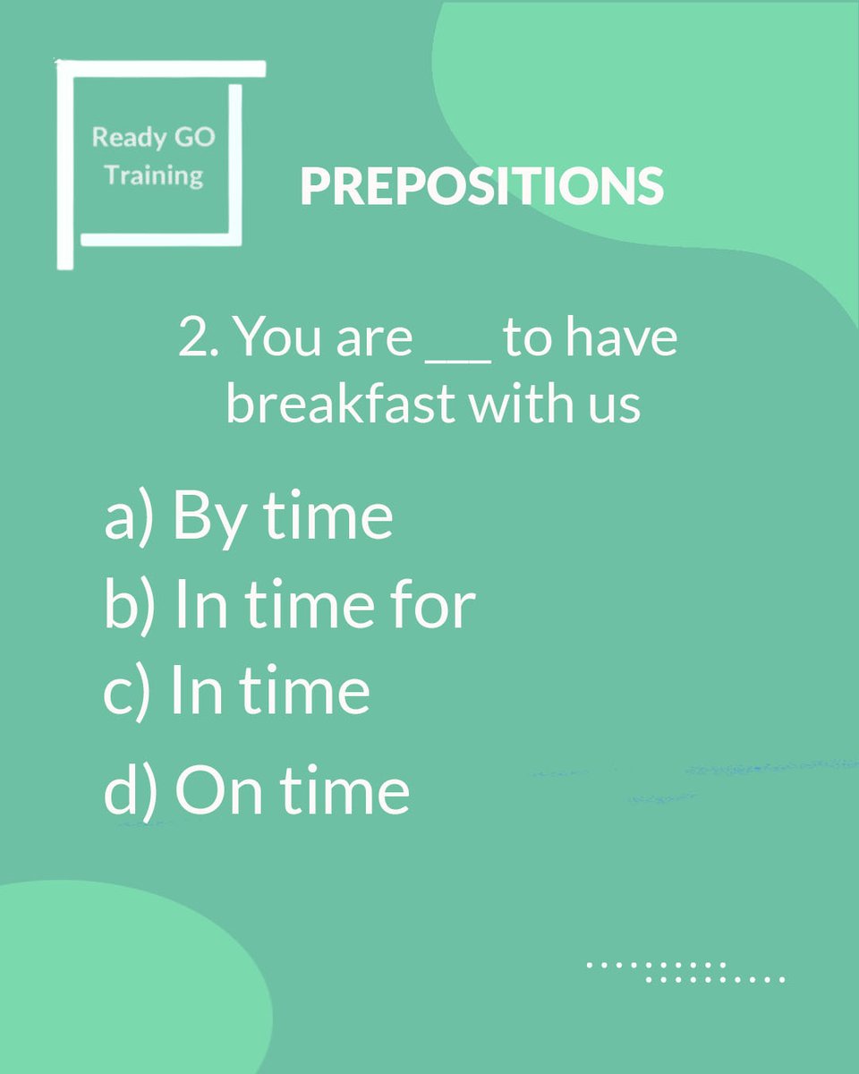 readygotraining's tweet photo. Repaso exprés de preposiciones 🔎

Ready? GO!! 🟢 https://t.co/UdjJGTYGeg

#readygotraining #oposiciones #opositores #aporlaplaza #ingles #inglesonline  #guardiacivil  #ingresoguardiacivil #objetivobaeza #gc #masqueguardiacivil #slp https://t.co/r6QqJu3j1C