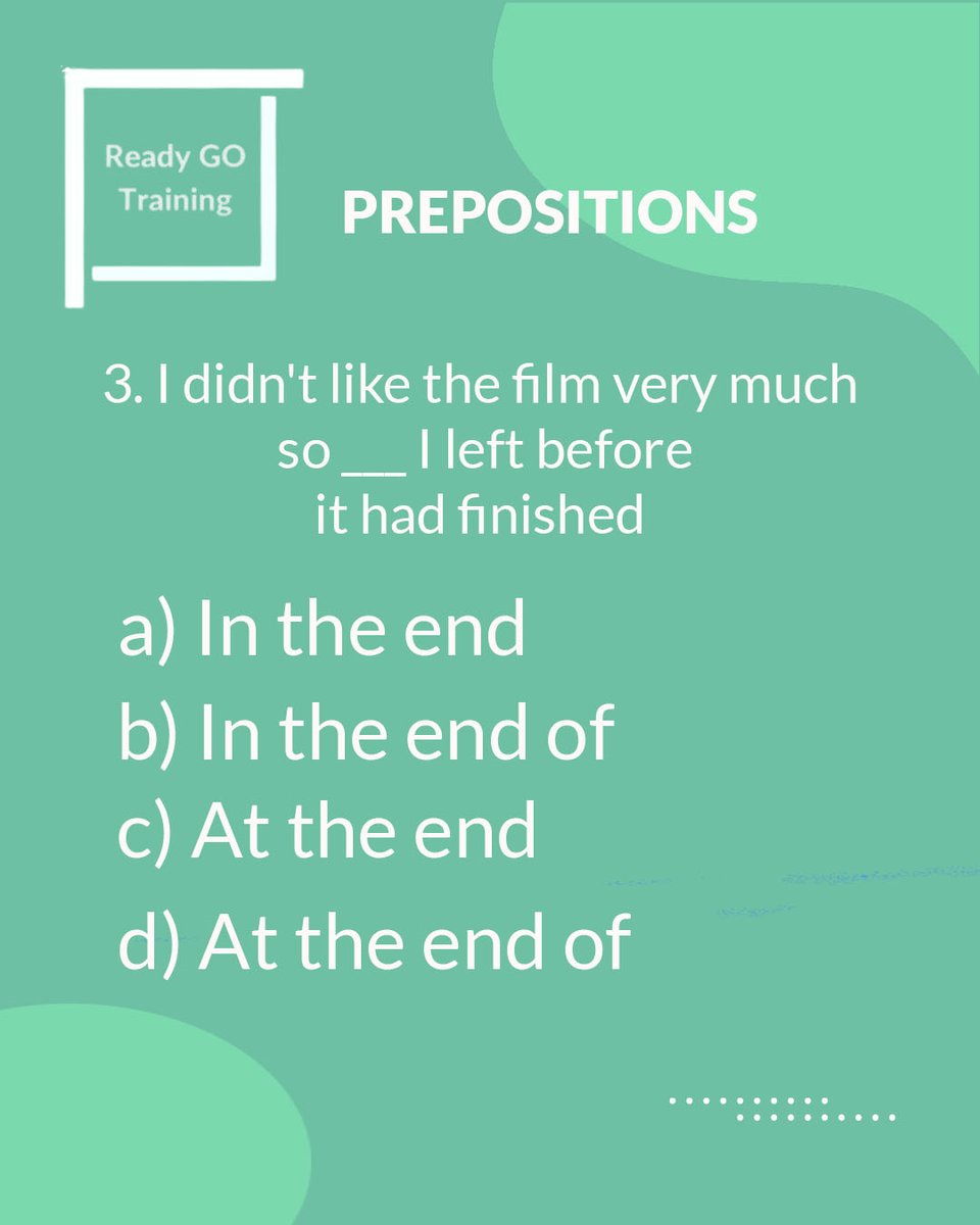 readygotraining's tweet photo. Repaso exprés de preposiciones 🔎

Ready? GO!! 🟢 https://t.co/UdjJGTYGeg

#readygotraining #oposiciones #opositores #aporlaplaza #ingles #inglesonline  #guardiacivil  #ingresoguardiacivil #objetivobaeza #gc #masqueguardiacivil #slp https://t.co/r6QqJu3j1C
