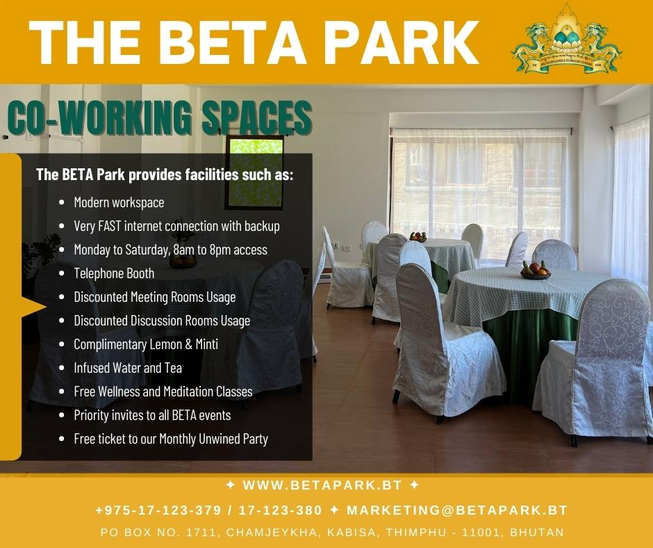 TheBETAPark's tweet photo. Our flexible Co-work Pass is designed with you in mind. Be it working as a team or individual, our co-working plan allows you to be part of the community and yet be as productive as you possibly can.

#thebetapark #workspace #workfromanywhere #co_working #bhutan #co-workingspace https://t.co/XhfbzsYJZp