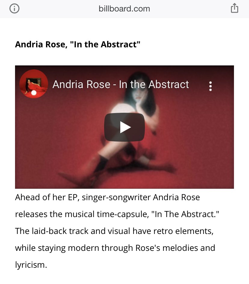 andriaxrose's tweet image. so i woke up to @billboard including my newest song and music vid in their fresh picks of the week ♥️
google.com/amp/s/www.bill…
