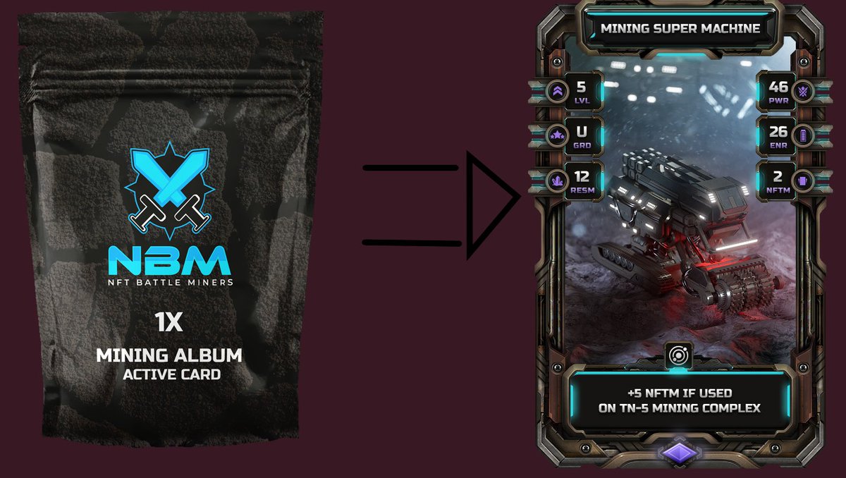 NFTBattleMiners's tweet image. The NEW Collection is on the Horizon!
🔥Mining Album Collection-Active Card Mining Pack🔥

🔥Interactive special abilities wait🔥

Retweet-Like-Tag 3 friends &amp;amp; drop your wam

3 of these Packs await! It runs until the Pack releases!

#wax #NFTGiveaway #nft #NBM #BlockchainGaming