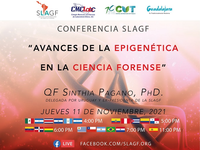 infobioquimica's tweet photo. Conferencia  pre jornadas: Avances de la epigenética en Genética Forense 
📆 Jueves 11 de noviembre, 16hs (hora de México).
✅ Actividad gratuita.
🗣️ Será impartida por la Dra. Sinthia Pagano, Delegada por Uruguay y ex-Presidenta de la SLAGF
👉 https://t.co/oRTaZszo8m https://t.co/9xG6ZDHcr9