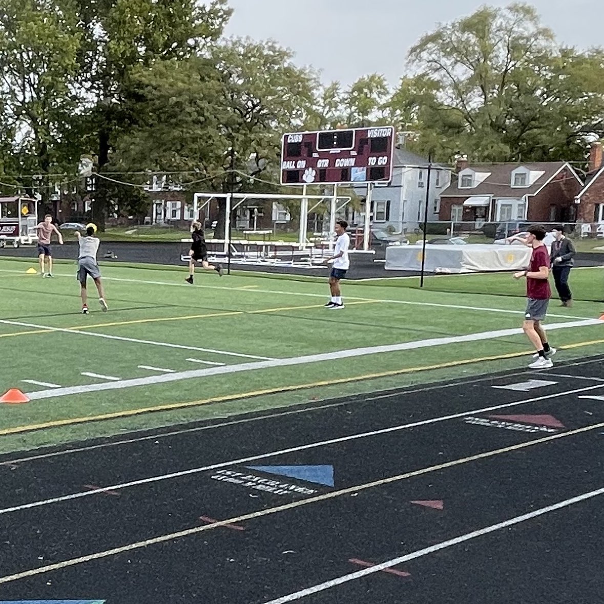 UofDJesuit's tweet photo. The warm start to the week has made for favorable touch football, ultimate frisbee, and kickball conditions during morning PE classes. #JesuitExperience https://t.co/G81wcSrVF0