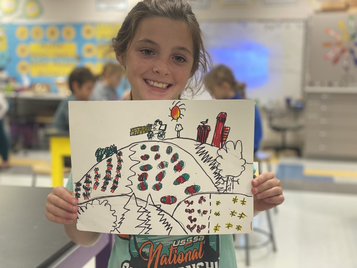 SunmanEl's tweet image. I can draw a landscape like artist Grant Wood, using lines and shapes!
@sarah_scarrgo
#learningobjective #HowMuchWeCanGrow