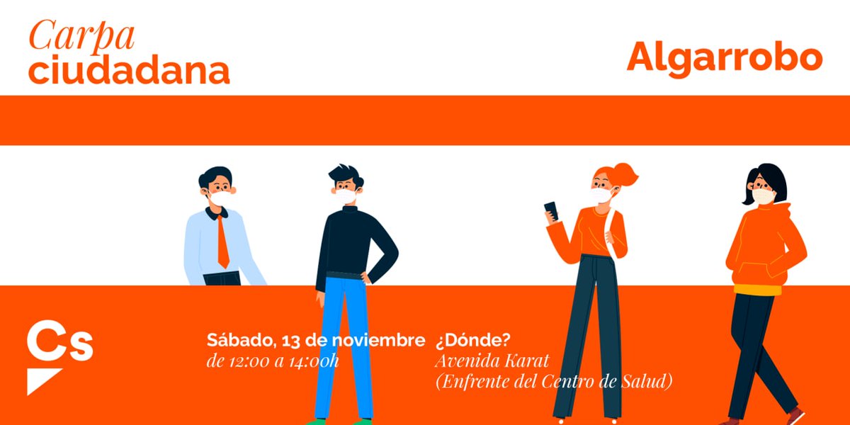CsAxarquiaOcc's tweet photo. 🍊Este sábado tenemos nueva #CarpaCiudadana en #Algarrobo

🕜De 12 a 14h
📍En la Avenida Karat (Enfrente del Centro de Salud de Algarrobo)

😉Acércate, ¡queremos escucharte! https://t.co/YGtp6tHuAm