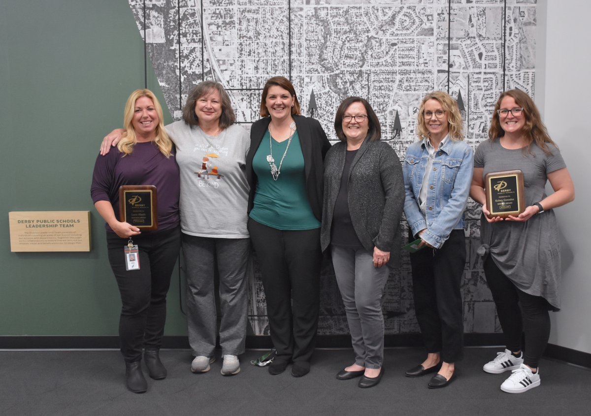 At last night's BOE meeting, El Paso Elementary staff were recognized for their years of service at Derby Public Schools. Congratulations to (10 Years) Kelsey Gonzalez, Lanie Hladik, (15 Years) Heather Gee, (20 Years) Susan Coonce &amp; Jaime Poulos. Thank you for your dedication!