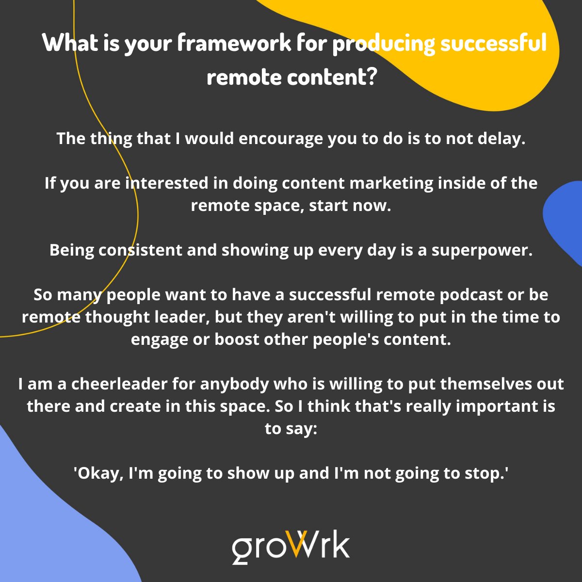 In case you missed it 📌 We had an asynchronous <a href="/Yac/">Yac</a> interview with @TSellhorn, Head of CX at Yac, and Host of The Remote Show podcast.

Check out his guide for a healthy remote #worklifebalance and how to succeed in remote #contentmarketing in the slideshow below: