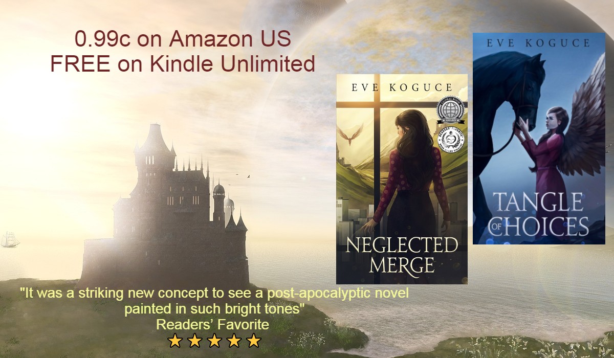 EveKoguce's tweet photo. Books 1 &amp; 2 of the Neglected Merge 
fantasy romance/drama trilogy 
only 🔥0.99c🔥
on Amazon US.

"It was a striking new concept to see a post-apocalyptic novel painted in such bright tones"
Readers’ Favorite 
⭐⭐⭐⭐⭐

#BookTwitter #fantasybooks #WritingCommunity https://t.co/zFFwNFHsYn