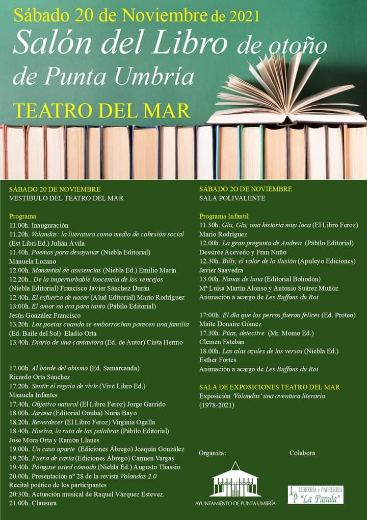 Alejand28072536's tweet photo. Punta Umbría sigue apostando por la cultura!!!
#salondellibro
#librerialaparada
#Cultura
#Otoño
#Puntaumbria https://t.co/uIWRyeeFGy