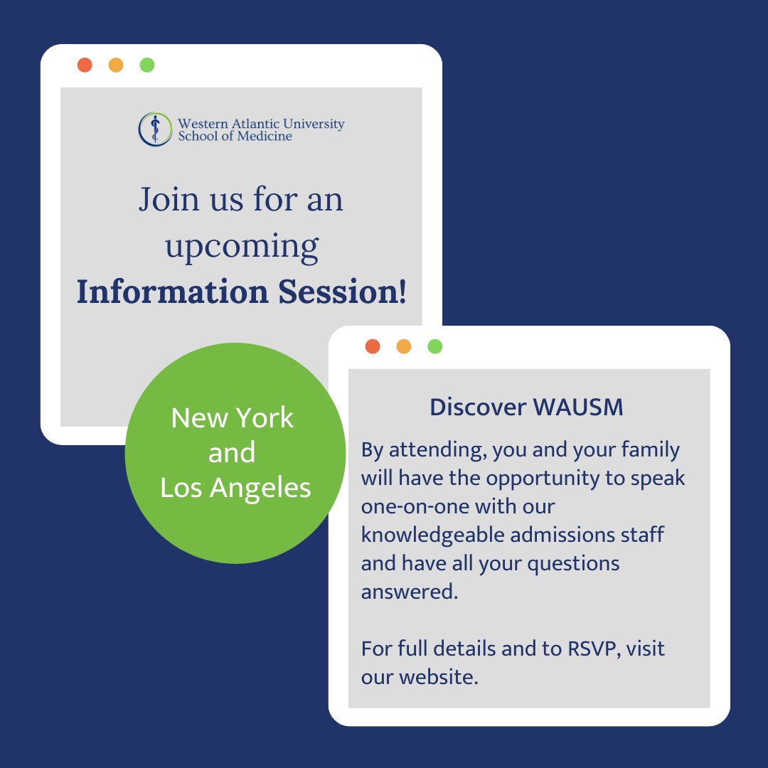 WAUSM_MD's tweet photo. This weekend we'll be in New York and Los Angeles. If you're interested in learning more about medical school or to speak with admissions staff, come stop by!
RSVP at https://t.co/a3gQbKoYKU
--
#medtwitter #medicalschool #medschool #premed #mcat #premedstudent #mdprogram https://t.co/qFIAz07gRA