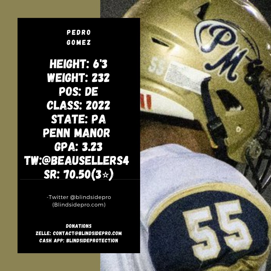 BrandonLeeFX's tweet photo. Shout-out to @p_gomez55. We are officially awarding him 3⭐. He is under recruited. Great frame to build. He does an amazing job with pursuits, and angle. He will play defensive end on the next level! Bring him for a visit!  #checkoutmyhighlight https://t.co/HT0m8JO1gZ https://t.co/ybMrAwci5M