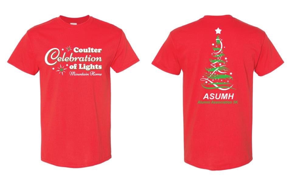 Arrive before 5:30 pm to be part of the dedication ceremony.  
Proceeds will be used for an ASUMH Alumni Scholarship. Pre-register by purchasing a ticket. Registrations after Nov 14 will be given a coupon to pick up T-shirt at The Cotton Company, 686 Hwy 62, Mountain Home, AR.