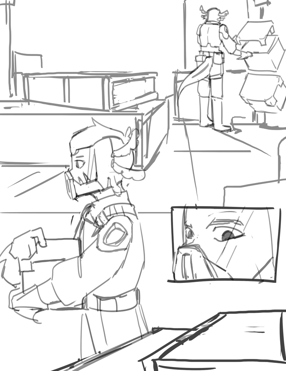 i debated about using the lil axolotl xisuma design for the infinity AU but ultimately decided it wouldn't fit the tone i'd be going for, so here's some sketches of my "human" xisuma design!
(plus a little teaser/wip of a comic i'm doing for the au.)