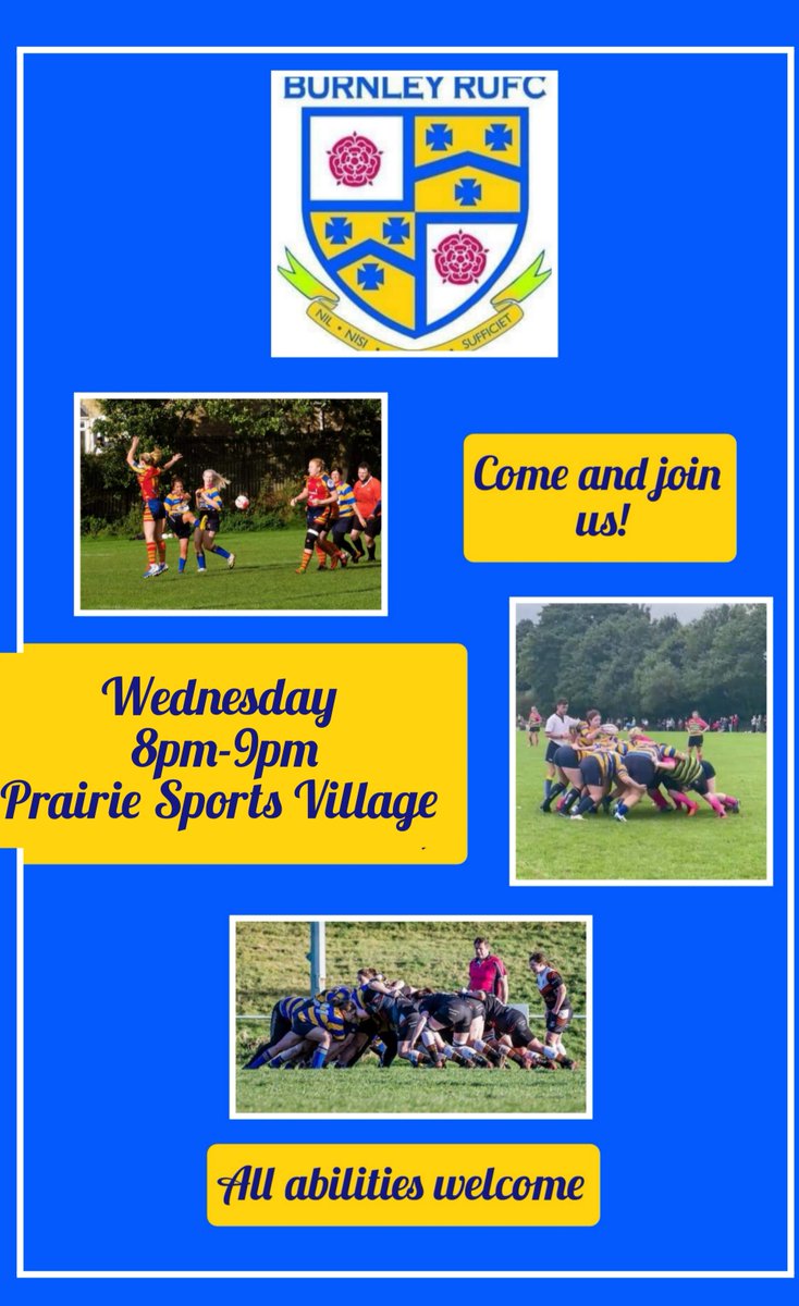 BRUFCLadies's tweet photo. Edited.... Due to winter conditions
On the look out to try something new? Used to play and thinking about returning? Still want to shift the covid stone?? Get yourselves down to Burnley Rugby Club this Wednesday and give rugby a go. 💪🏻
#thisgirlcan #newsport #ladiesrugby https://t.co/S0sfByli9W
