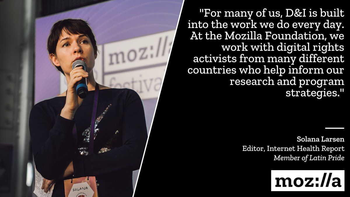 In the third of our series introducing Mozilla’s Resource Groups, meet Solana Larsen, Latin Pride member and Editor of the Mozilla Foundation’s Internet Health Report. Read Solana’s story on the Life@Mozilla Blog:  blog.mozilla.org/careers/latin-…