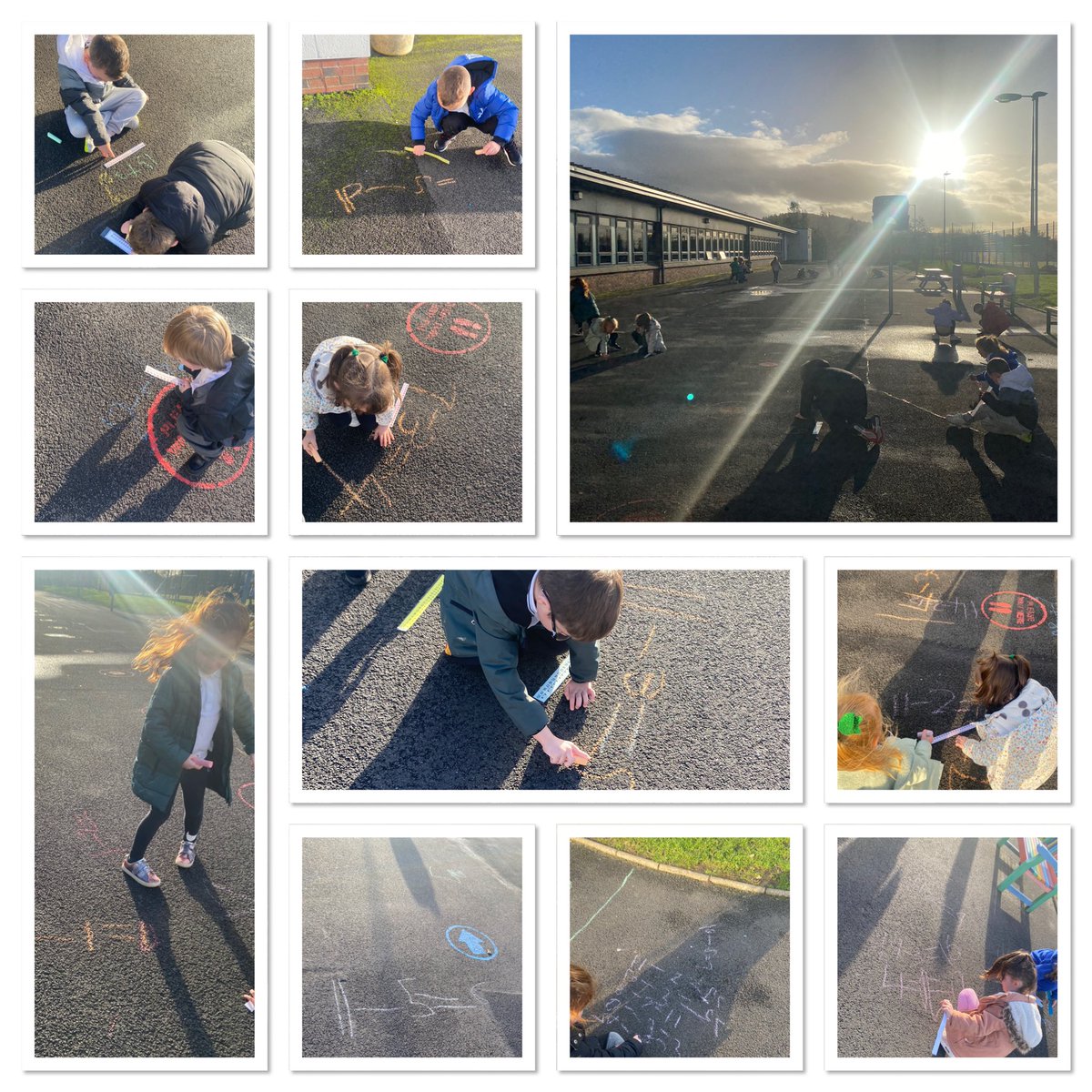 NicolsonMrs's tweet photo. Today, Primary 2 took their subtractions outside and practised using a number line. Nice to realise we can practise in more places than just our jotters. 🔢➖@StPatsKilsyth https://t.co/NBrprNAkb9