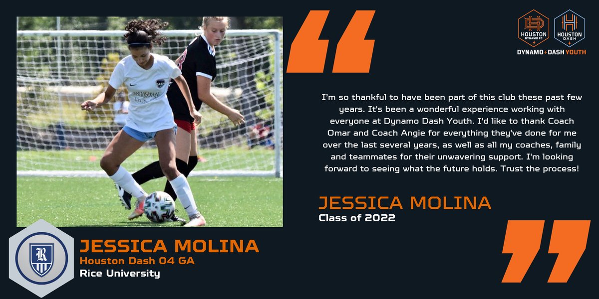 HTXSoccer's tweet photo. π¨ College Commitment! π¨
@Jessica_Molinaa from the Houston Dash 04 GA has committed to @RiceSoccer. Congratulations, Jessica! β½π§‘
#dynamodashyouth #ddycollegecenter #ddycff #collegefitfinder #ddycommitted @GAcademyLeague @HoustonDash @RiceUniversity https://t.co/7ajATYzBqk