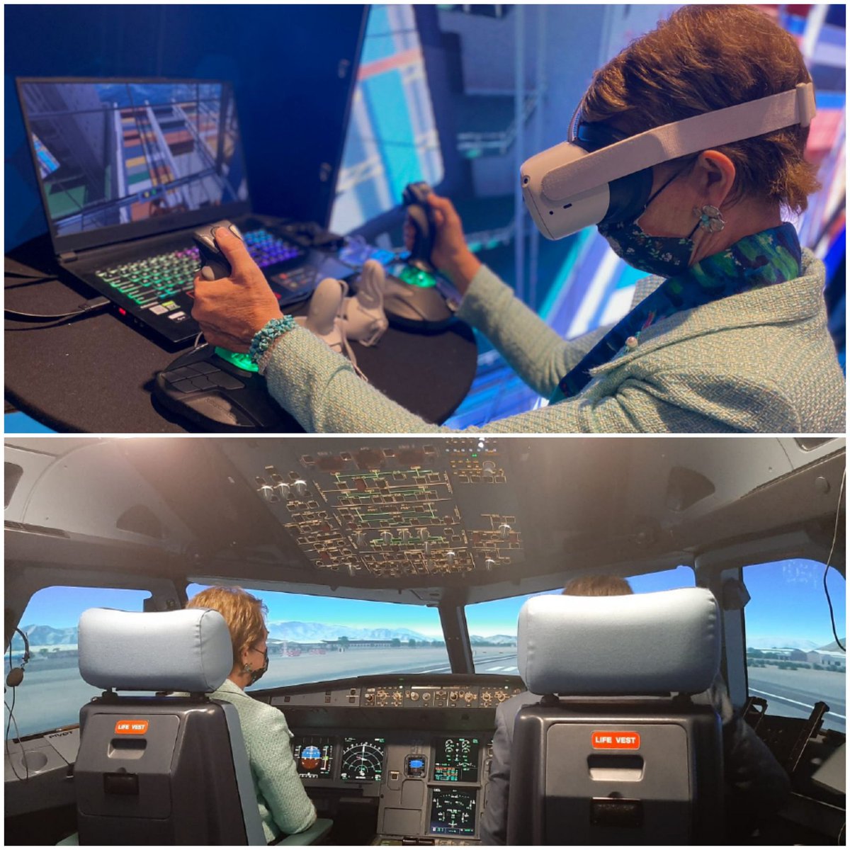 Por una buena coincidencia, hoy tuve oportunidad de experimentar dos simuladores. Operación de gruas portuarias en <a href="/Trans_Port/">Trans-port.net</a> 2021 y vuelo en un A320 en el moderno simulador de <a href="/Airbus/">Airbus</a> instalado en Chile hace 1 año para certificar pilotos.
