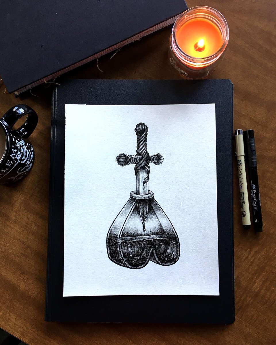 SaraJClement's tweet photo. The final piece from the Bloody Valentine series from January 2021 🥀🖤 #art #drawing #artist #illustration #ink https://t.co/szyyjujyjF