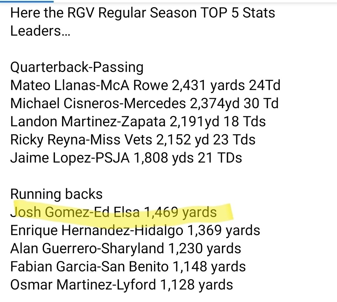 EEJacketPride's tweet photo. #1 Rusher in the RGV, from Edcouch-Elsa HS, #35 Josh Gomez!!!
@vcardenas32 #eejacketpride #edcouchelsafootball #eefootball https://t.co/CaaemSRxyu