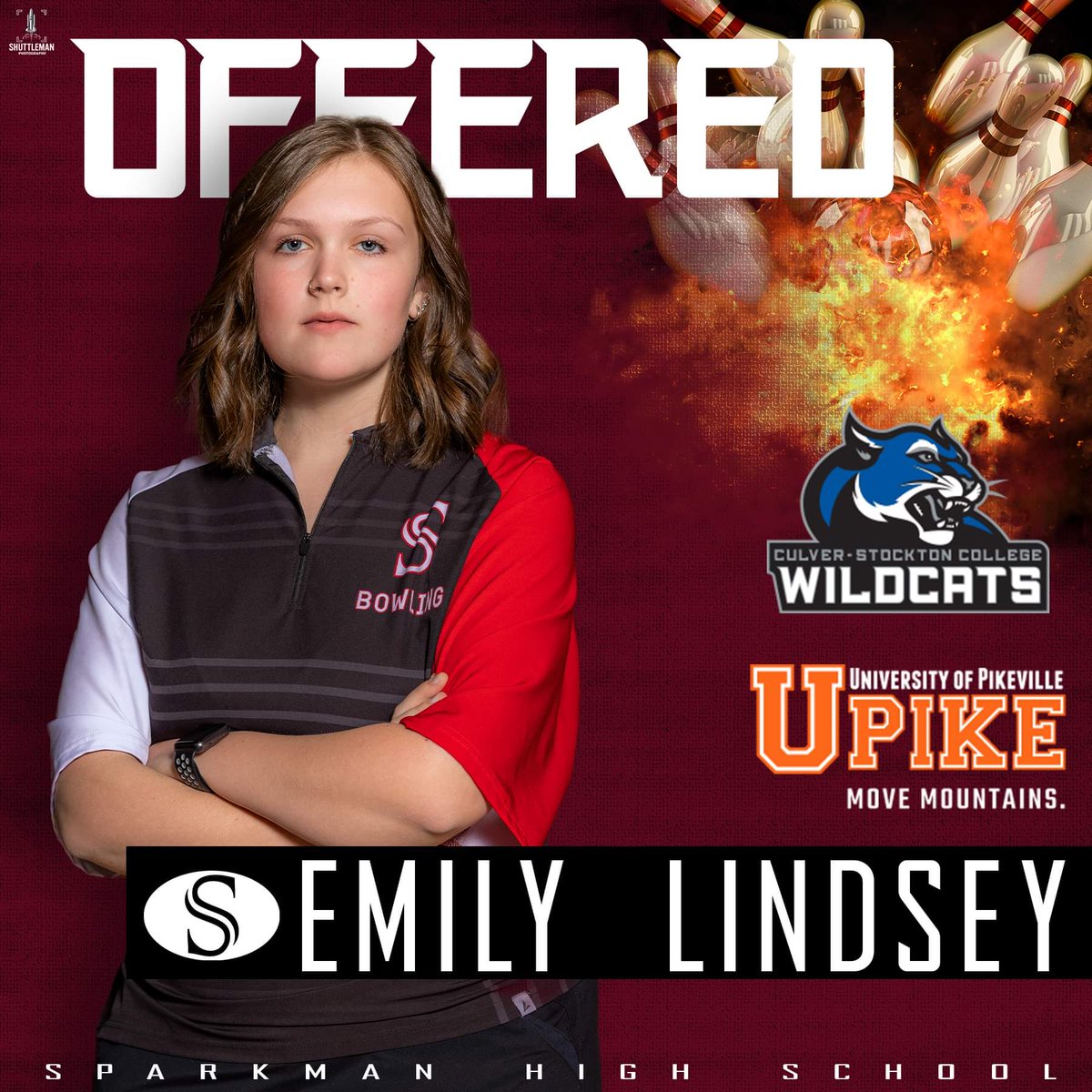 shuttlemanphoto's tweet photo. Congrats Emily!  @SparkmanAD @BowlSHS #offered https://t.co/fCg9GToNtj